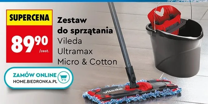 Zestaw do sprzątania Vileda Ultramax Micro & Cotton promocja w Biedronka