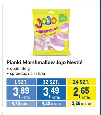 Pianki Marshmallow Jojo Nestlé promocja w Makro