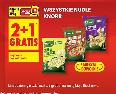 Nudle Ser w ziołach Knorr promocja w Biedronka