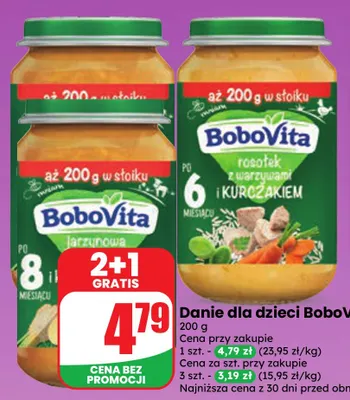 Danie dla dzieci BoboVita rosołek z warzywami i kurczakiem promocja w Dino