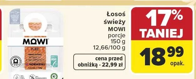 Łosoś świeży plastry promocja w Carrefour
