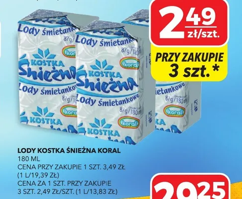 Lody Kostka Śnieżna Koral promocja w Top Market
