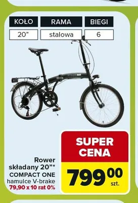 Rower składany COMPACT ONE promocja w Carrefour