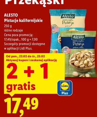 Pistacje kalifornijskie Bakalland promocja w Lidl