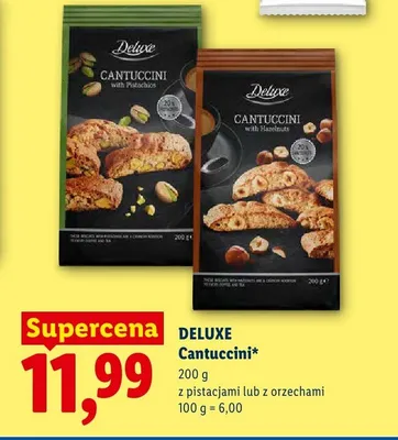 Ciastka Cantuccini z orzechami laskowymi Deluxe promocja w Lidl