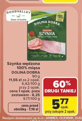 Szynka wędzona Dolina Dobra promocja w Carrefour Market