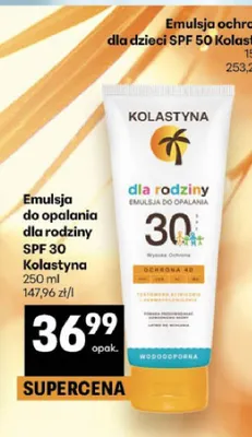 Emulsja do opalania dla rodziny SPF 30 Kolastyna promocja w Delikatesy Centrum
