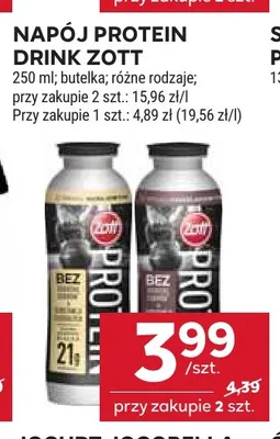 Napój proteinowy Drink Zott promocja w Stokrotka