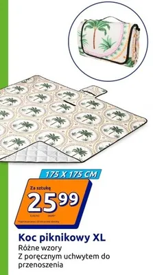 Koc piknikowy XL 175x175cm promocja w Action