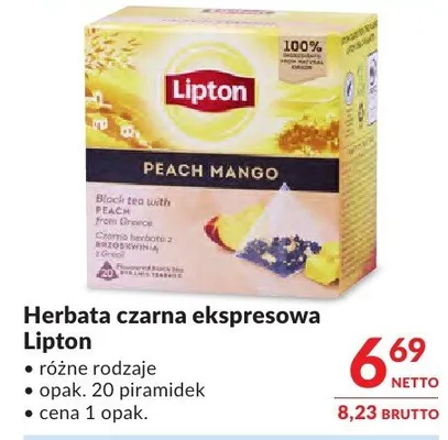 Herbata czarna ekspresowa Lipton różne rodzaje promocja w Makro