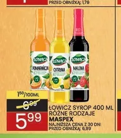 Syrop Łowicz malina promocja w Wafelek