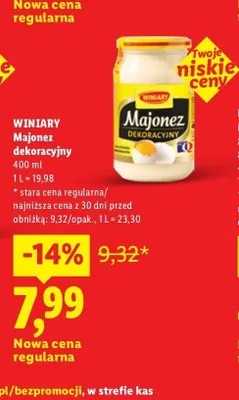 Majonez Dekoracyjny Winiary promocja w Lidl