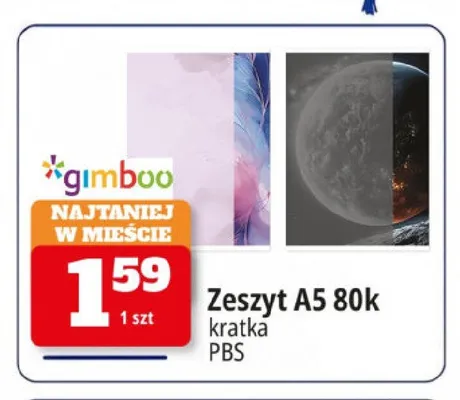 Zeszyt A5 Gimboo kratka promocja w Leclerc