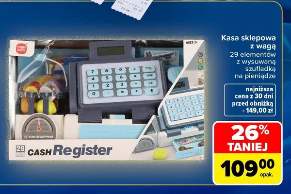 Kasa sklepowa z wagą promocja w Carrefour