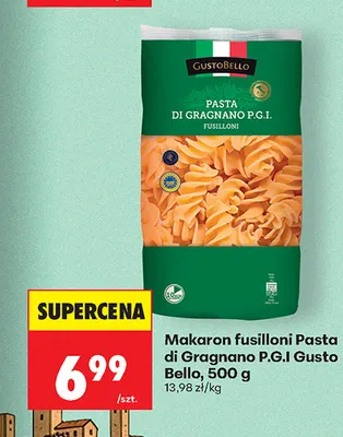 Makaron fusilloni Pasta di Gragnano P.G.I. Gusto Bello promocja w Biedronka