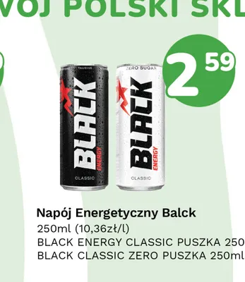 Napój energetyczny Black Energy Classic Zero promocja w Limonka