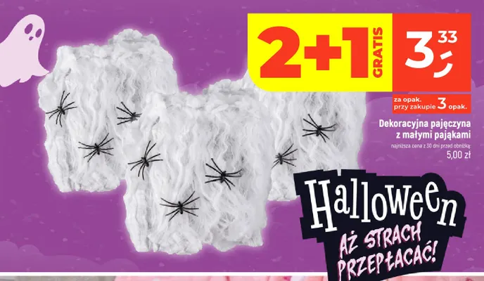 Dekoracyjna pajęczyna z małymi pająkami promocja w Dealz