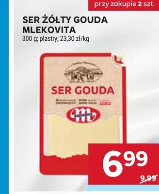 Ser żółty Gouda plastry Mlekovita promocja w Stokrotka