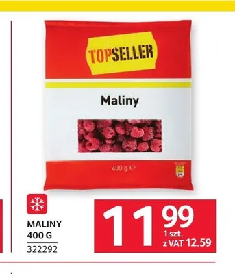 Maliny mrożone TopSeller promocja w Selgros