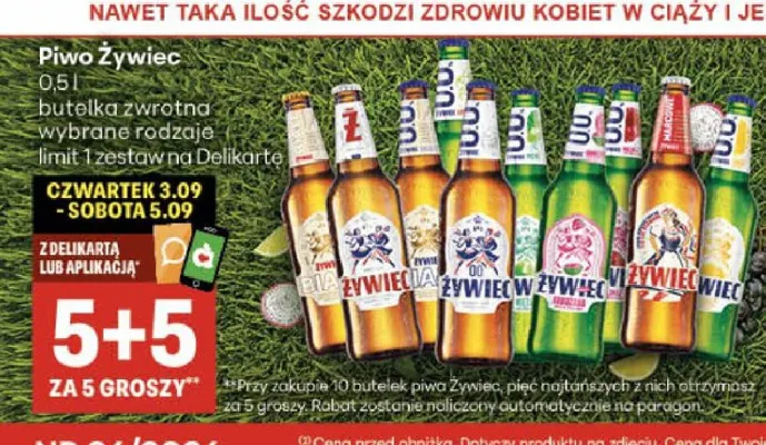 Piwo Żywiec promocja w Delikatesy Centrum