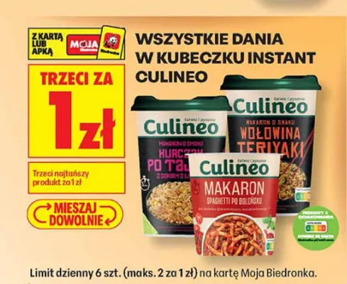 Dania w kubeczku instant Culineo promocja w Biedronka