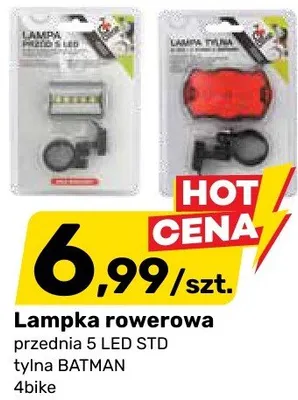 Lampka rowerowa przednia 5 LED STD tylna BATMAN promocja w Bricomarche