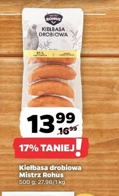 Kiełbasa drobiowa Mistrz Rohus promocja w Netto