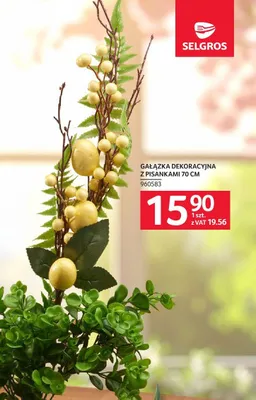 Gałązka dekoracyjna z pisankami 70 cm promocja w Selgros