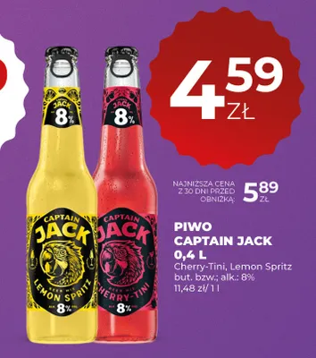 Piwo Captain Jack Cherry-Tini promocja w Duży Ben