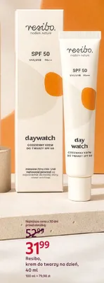 Krem do twarzy na dzień codzienny SPF 50 Resibo daywatch promocja w Rossmann