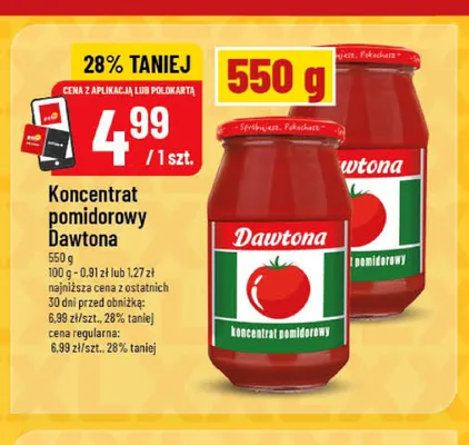 Koncentrat pomidorowy Dawtona promocja w POLOmarket