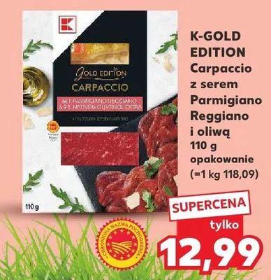 Carpaccio z serem Parmigiano Reggiano i oliwą promocja w Kaufland