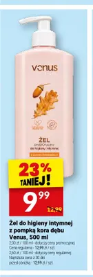 Żel do higieny intymnej z pompką kora dębu Venus promocja w Twój Market