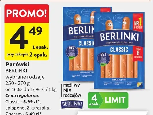 Parówki Classic promocja w Intermarche