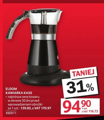 Kawiarka KA50 Eldom promocja w Selgros