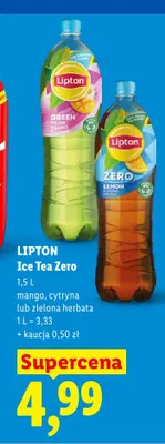 Herbata mrożona Lipton Ice Tea Zero cytryna promocja w Lidl