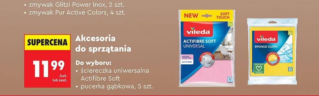 Pucerka gąbkowa Vileda 5-pak promocja w Biedronka