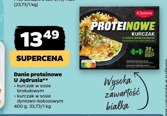Danie proteinowe kurczak w sosie dyniowo-kokosowym U Jędrusia promocja w Netto