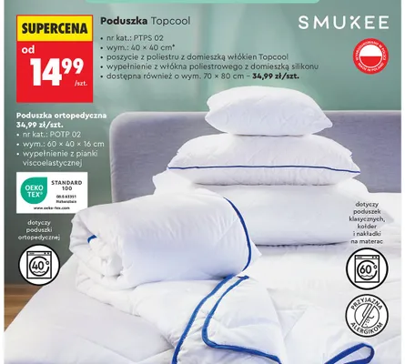 Poduszka Topcool SMUKEE 40x40 cm promocja w Biedronka