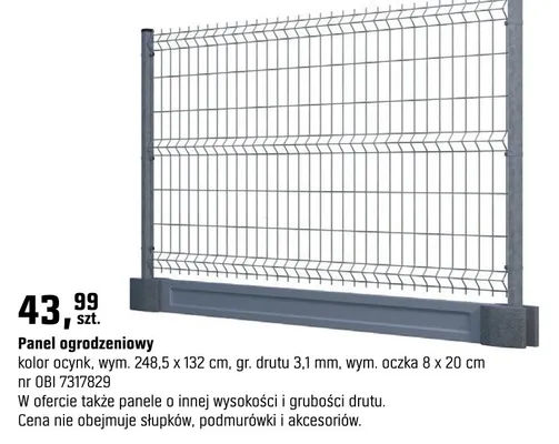 Panel ogrodzeniowy promocja w OBI