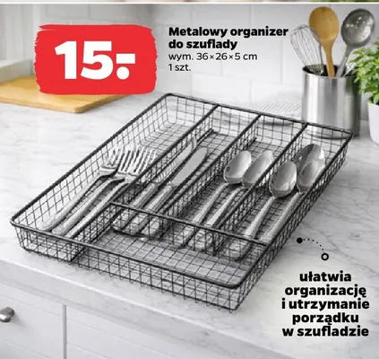 Metalowy organizer do szuflady 36x26x5cm promocja w Netto
