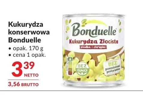 Kukurydza konserwowa Złocista Bonduelle promocja w Makro