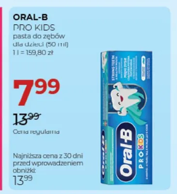 Pasta do zębów dla dzieci Oral-B Pro Kids promocja w Drogerie Jawa