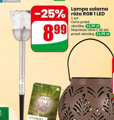 Lampa solarna róża RGB 1 LED promocja w Dino