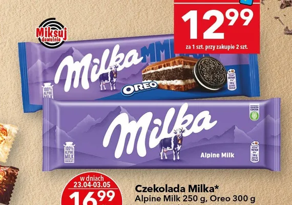 Czekolada Alpine Milk, Oreo promocja w LEWIATAN