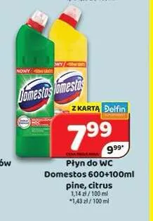 Płyn do WC Domestos Citrus promocja w Delfin