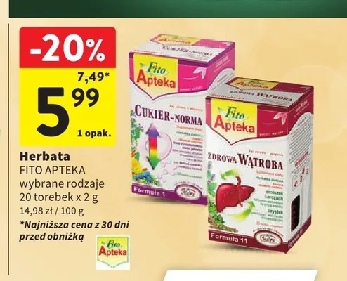 Herbata Fito Apteka Zdrowa Wątroba promocja w Intermarche
