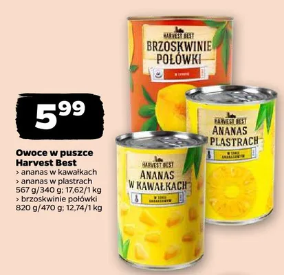 Owoce w puszce ananas w plastrach promocja w Netto