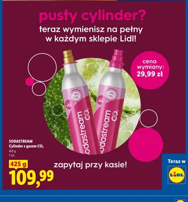 Cylinder z gazem CO2 Sodastream promocja w Lidl