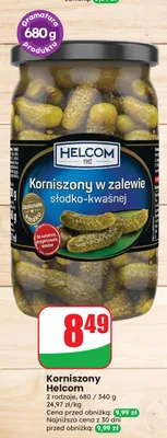 Korniszony w zalewie słodko-kwaśnej Helcom promocja w Dino